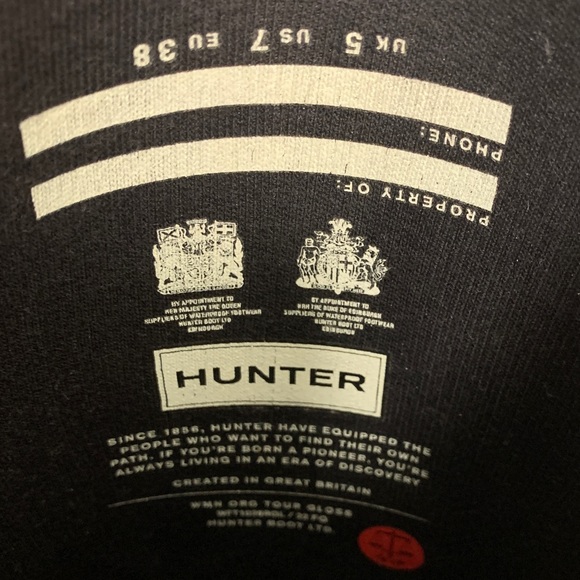 Hunter Original Tour Gloss Rain Boot - Black Sz 7 - Picture 6 of 12